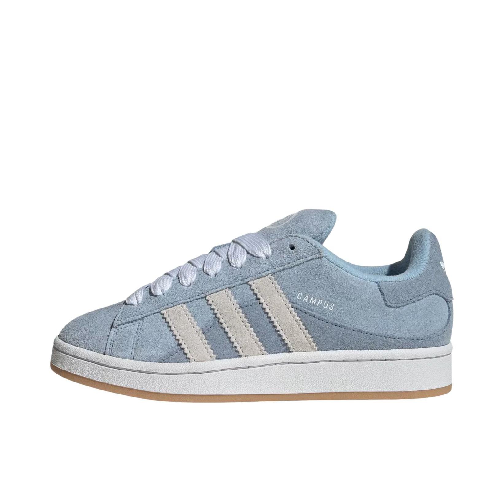 推荐商品：adidas Originals Campus 00s 板鞋 面包鞋 复古缓震透气轻便薄底贴合耐穿圆头包裹性平跟支撑 女款/蓝色/白色