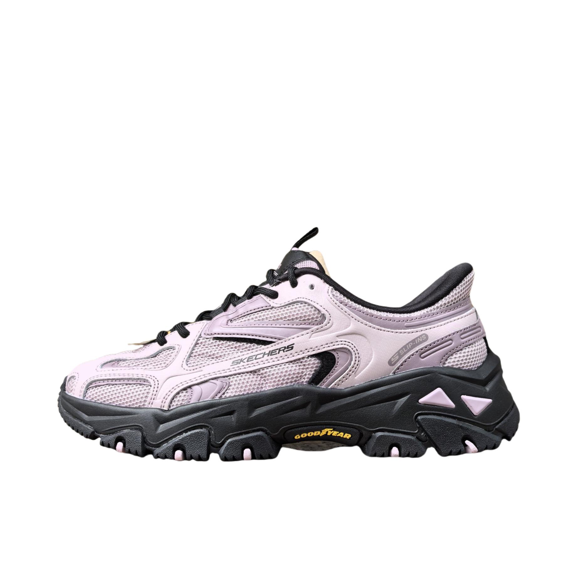 推荐商品：2025新款 Skechers/斯凯奇 D'LITES HIKER 老爹鞋 闪穿鞋 增高轻便户外徒步支撑回弹 女款/粉色