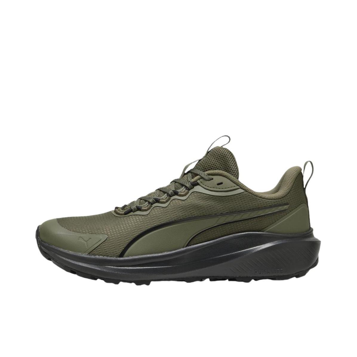推荐商品：Puma/彪马 Skyrocket Lite 柔软 低帮 系带 厚底 跑鞋 黑色/橄榄绿