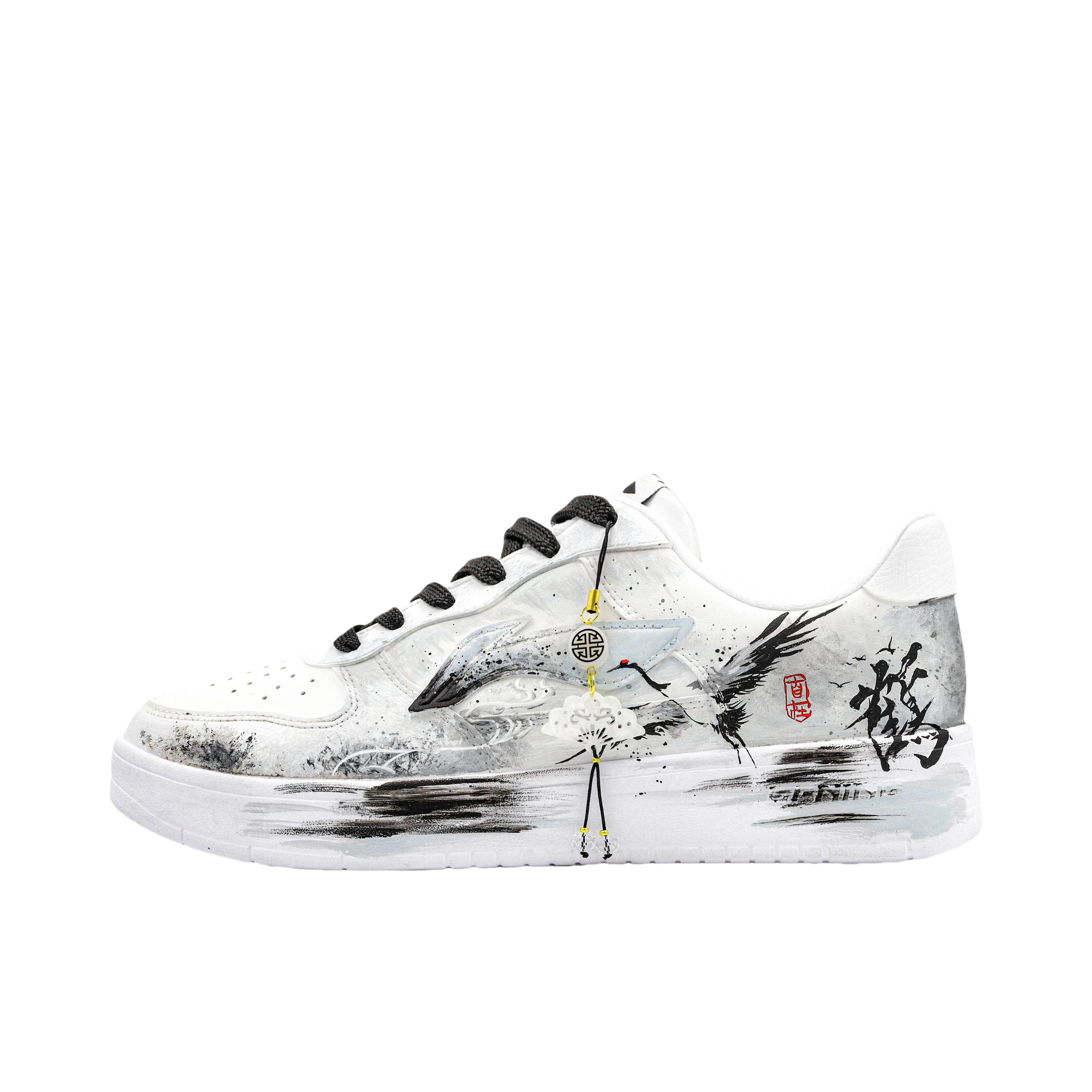 推荐商品：【定制球鞋】 李宁 浮舟 板鞋 减震透气防滑耐磨轻便潮流复古时尚百搭休闲简约防水 仙鹤