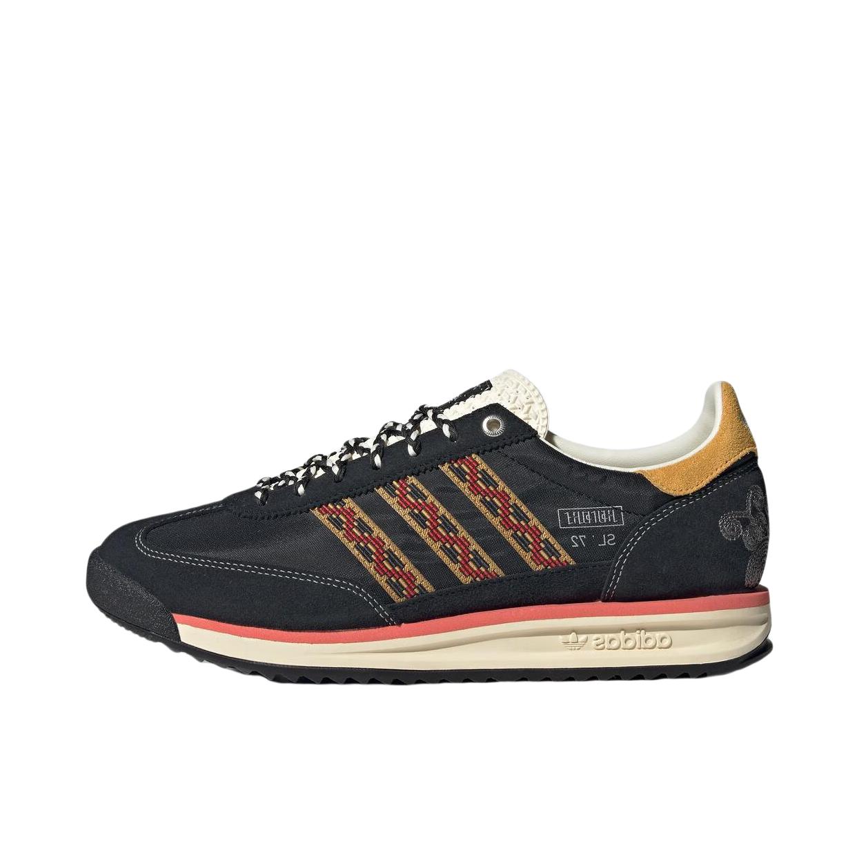 推荐商品：【马思纯同款】 adidas Originals SL 72 T头鞋 德训鞋 运动休闲鞋 轻便防滑耐磨透气舒适简约复古 黑色/柔和黄/粉末黄