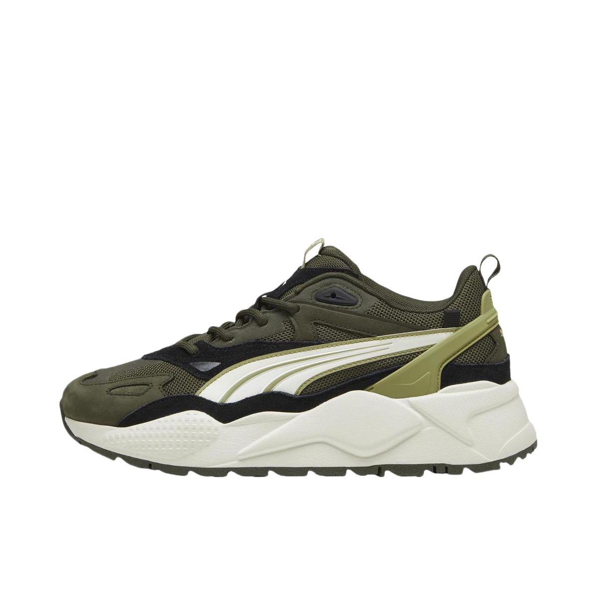 推荐商品：Puma/彪马 RS-X Efekt 运动休闲鞋 网面耐磨减震防滑复古百搭透气舒适圆头 深橄榄绿/白色