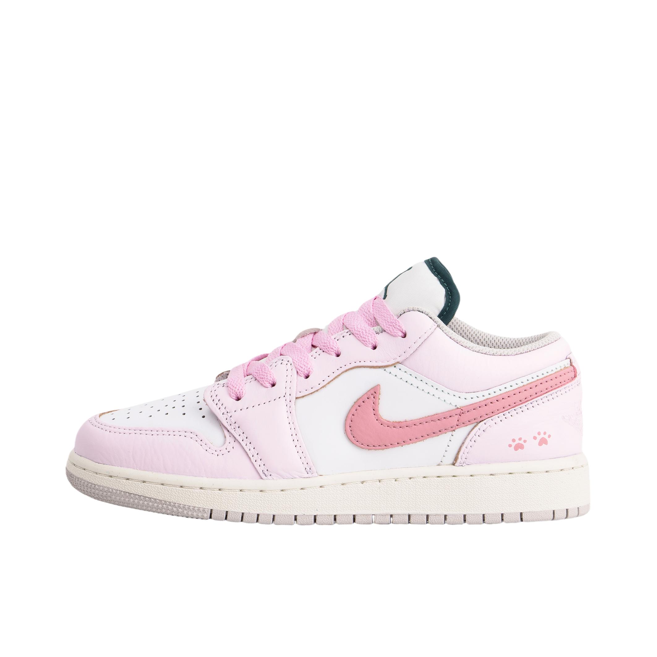 推荐商品：【定制球鞋】Air Jordan 1 减震 耐磨 透气 平跟 复古 潮流 简约 包裹性 防滑 轻便 支撑 增高 板鞋 粉色佳人