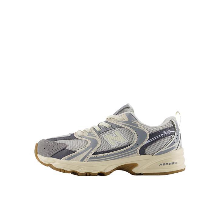 推荐商品：New Balance MR530 跑鞋 圆头经典拼接复古缓震防滑耐磨网面透气支撑 大童/浅灰色/蓝色/米白色