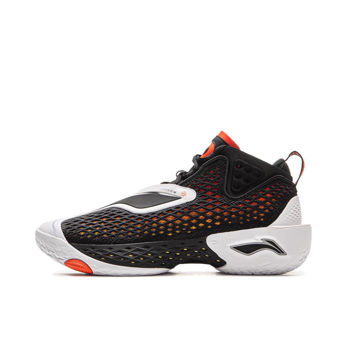 推荐商品：李宁 反伍5 篮球鞋 超䨻科技轻量回弹缓震防滑耐磨实战抓地包裹稳定支撑 黑色/标准白