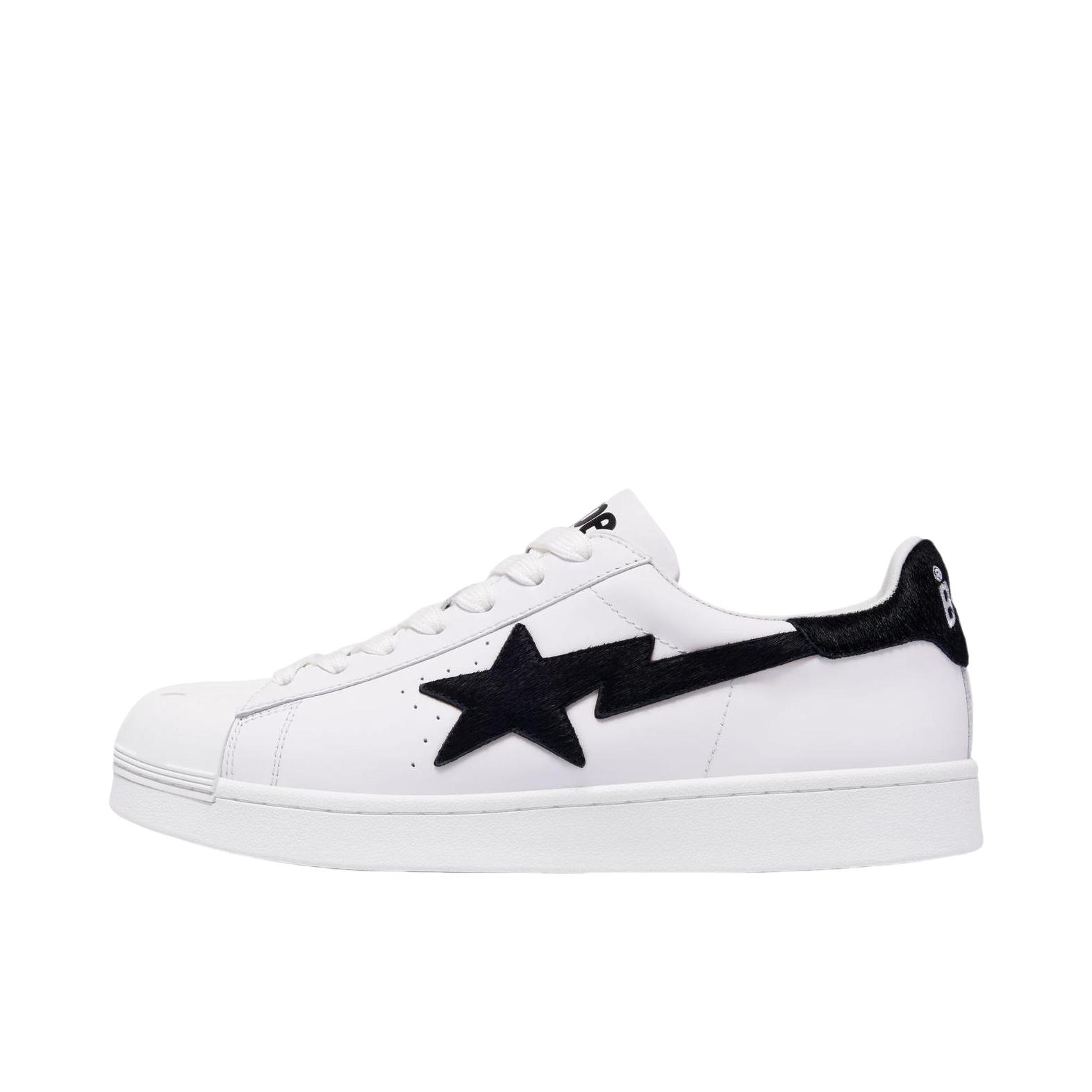 推荐商品：Bape Skull Sta 板鞋 圆头系带时尚简约复古休闲防滑耐磨低帮 奶白色 