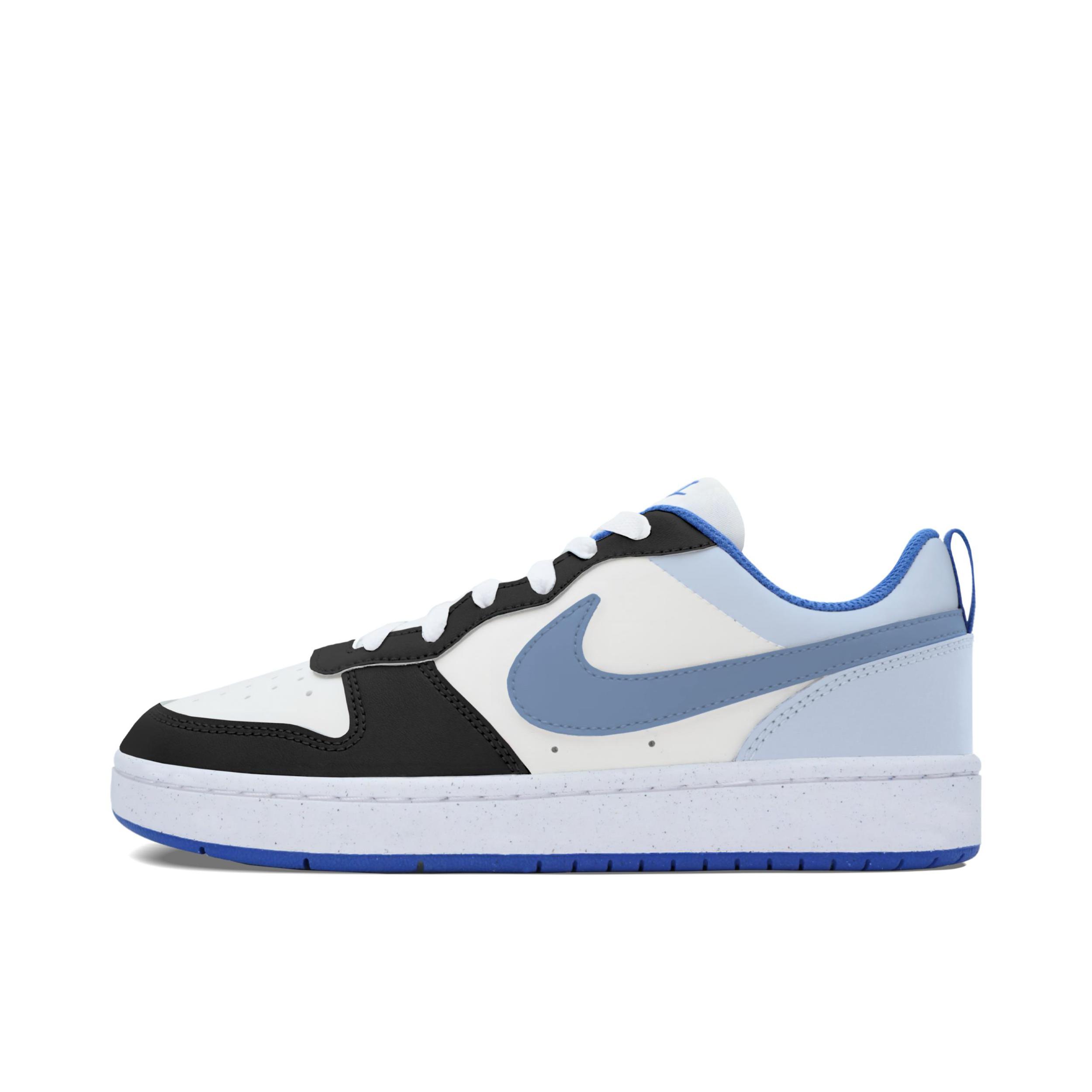 推荐商品：【定制球鞋】 Nike Court Borough 板鞋 防滑防水轻便减震手绘减龄做旧甜酷高街合成革甜妹包裹性复古婚鞋增高小白鞋薄底秋冬脏脏鞋 大童/织海梦境