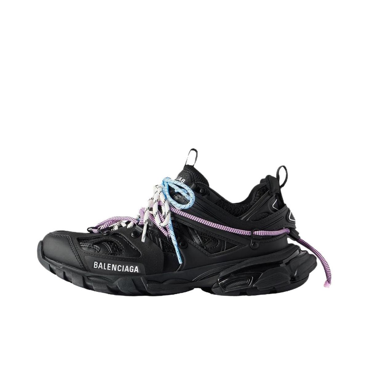推荐商品：Balenciaga/巴黎世家 TRACK TRAIL LACES 运动休闲鞋 老爹鞋 系带圆头 女款/黑色/粉红色/蓝色/米色