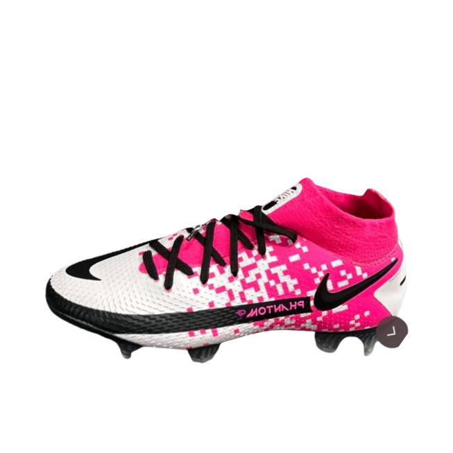 推荐商品：Nike Phantom GT Elite DF FG 顶级 胶质长钉 天然草地 减震防滑耐磨轻便 足球鞋 粉色/白色