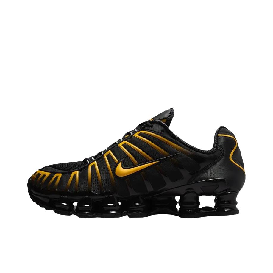 推荐商品：Nike Shox TL 运动休闲鞋 全掌气柱缓震回弹透气防滑耐磨百搭复古贴合圆头 NFL联名/黑色/金色