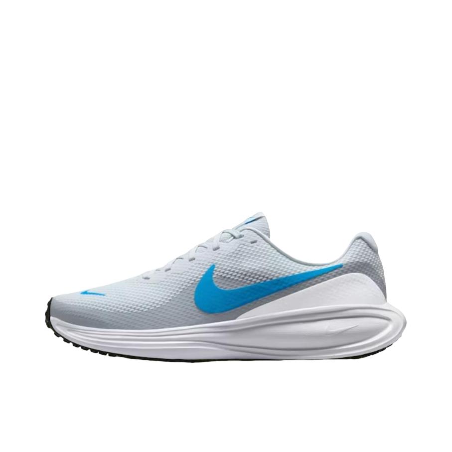 推荐商品：Nike Revolution 8 跑鞋 网布百搭防滑耐磨低帮缓震训练网面回弹轻便春夏支撑短跑贴合圆头 灰色/蓝色