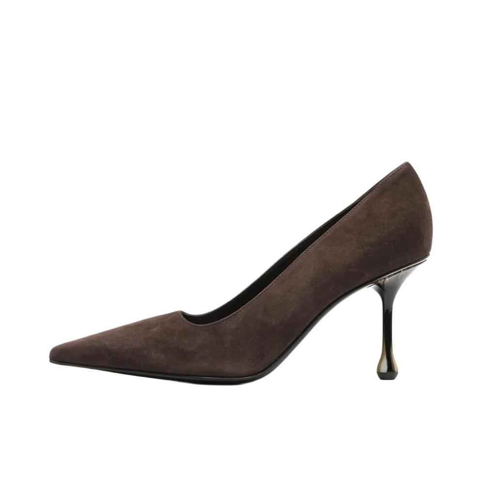 推荐商品：Jimmy Choo Ixia 高跟鞋 尖头套穿细跟一脚蹬 跟高8cm/棕色
