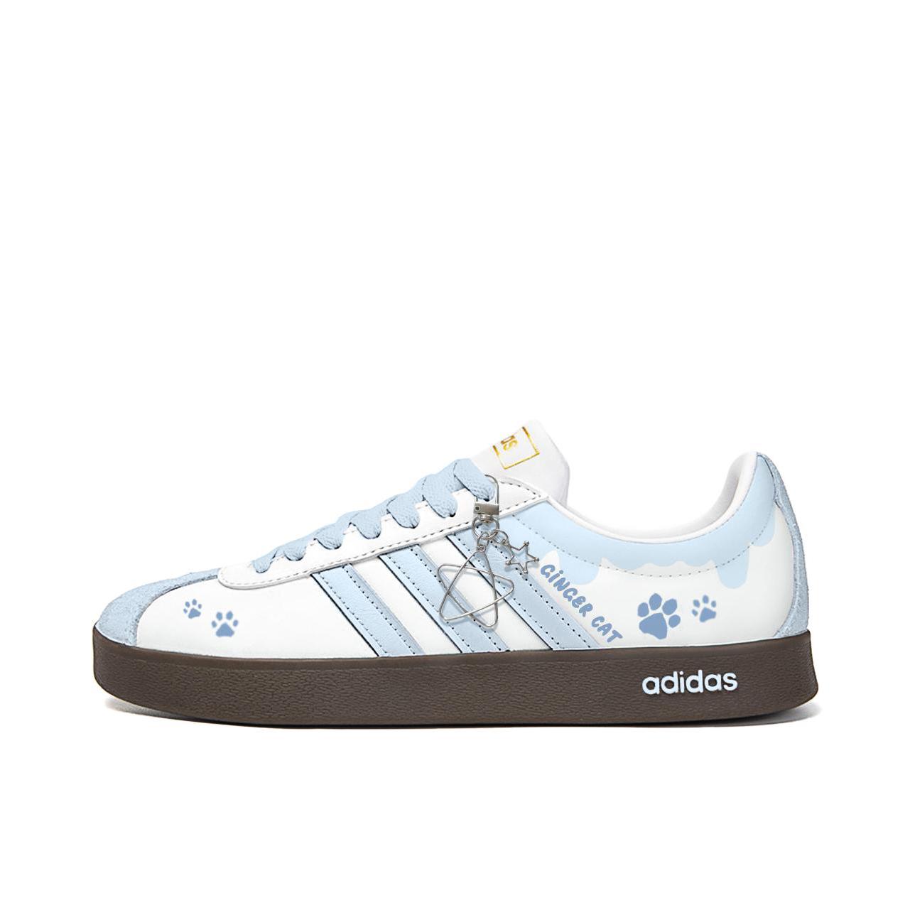 推荐商品：【定制球鞋】Adidas neo VL Court 2.0 德训鞋 板鞋 复古轻便耐磨芭蕾风甜美文艺抗冲击性防水 蓝爪闪闪
