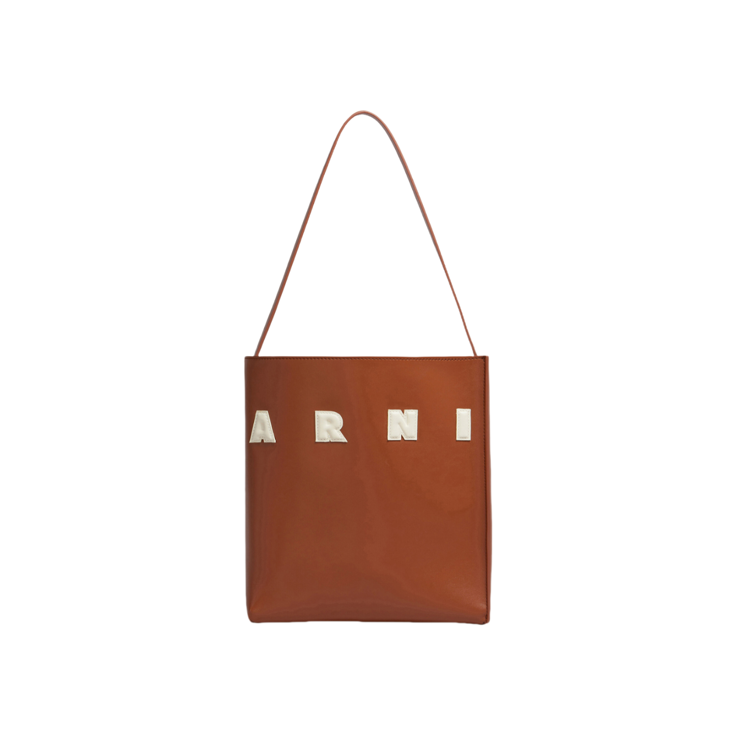 推荐商品：Marni Museo 品牌字母Logo标志小牛皮购物袋流浪汉包托特包手提包
