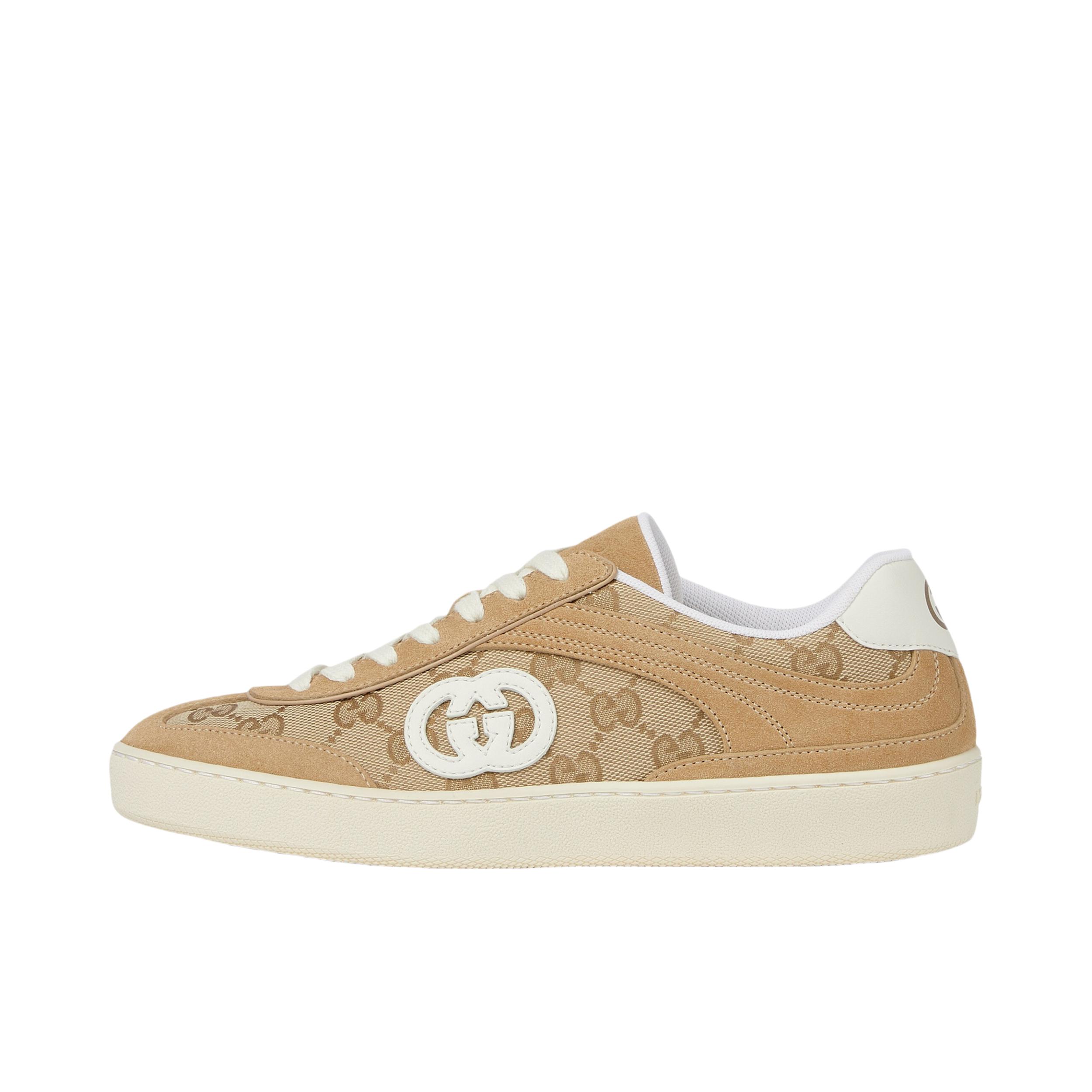 推荐商品：Gucci G75 板鞋 德训鞋 绒面革系带平底圆头运动 女款/米色