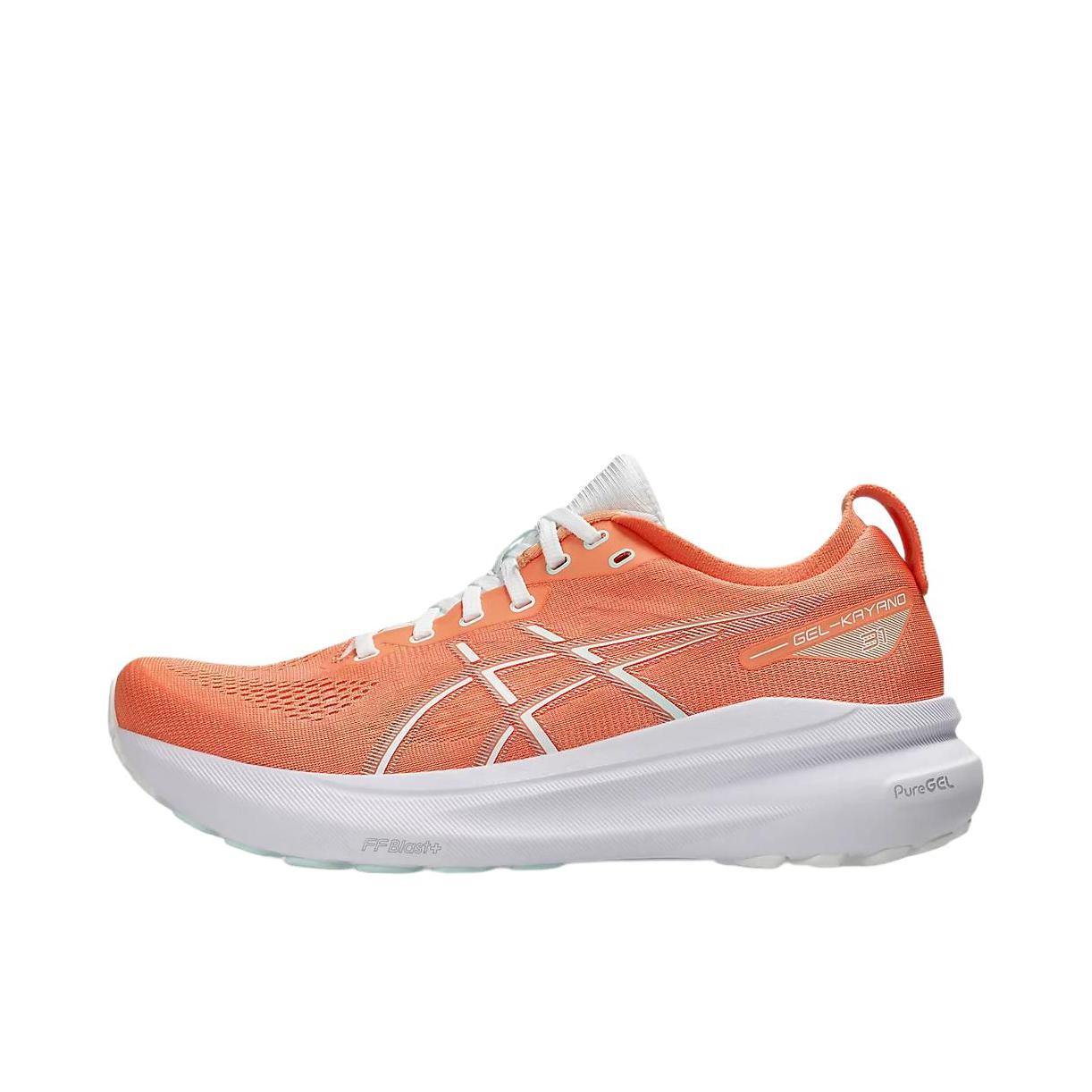 推荐商品：Asics/亚瑟士 Gel-Kayano 31 跑鞋 稳定足弓支撑轻便缓震长跑轻量回弹 橙色/白色