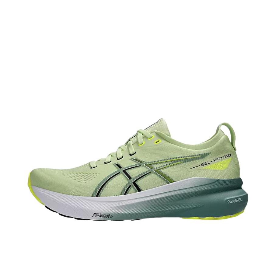 推荐商品：Asics/亚瑟士 Gel-Kayano 31 跑鞋 稳定足弓支撑轻便缓震长跑轻量回弹 2E宽/绿色/黄色