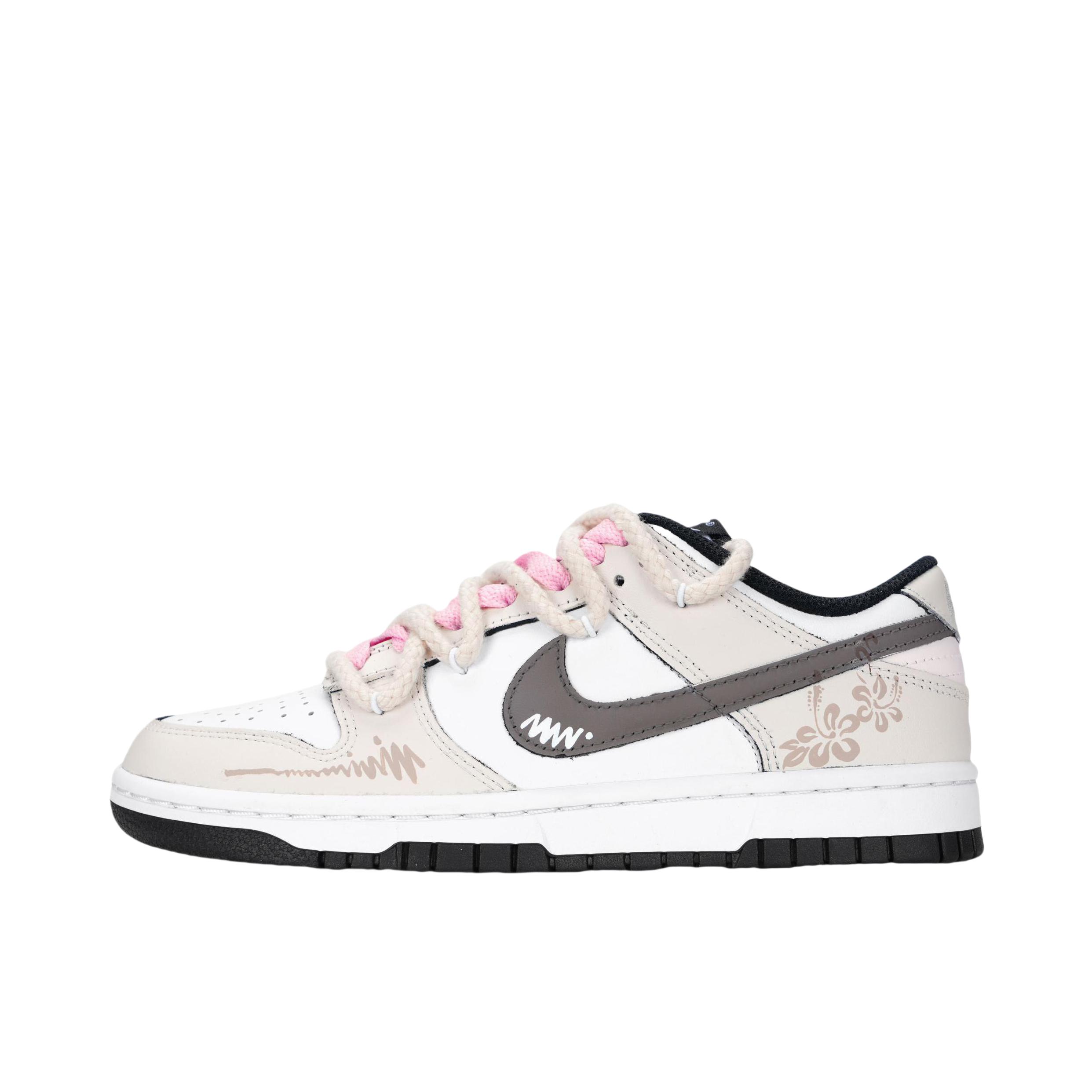 推荐商品：【定制球鞋】 Nike Dunk 板鞋 平跟系带防滑耐磨做旧高街简约百搭潮流复古美式 唯美花园