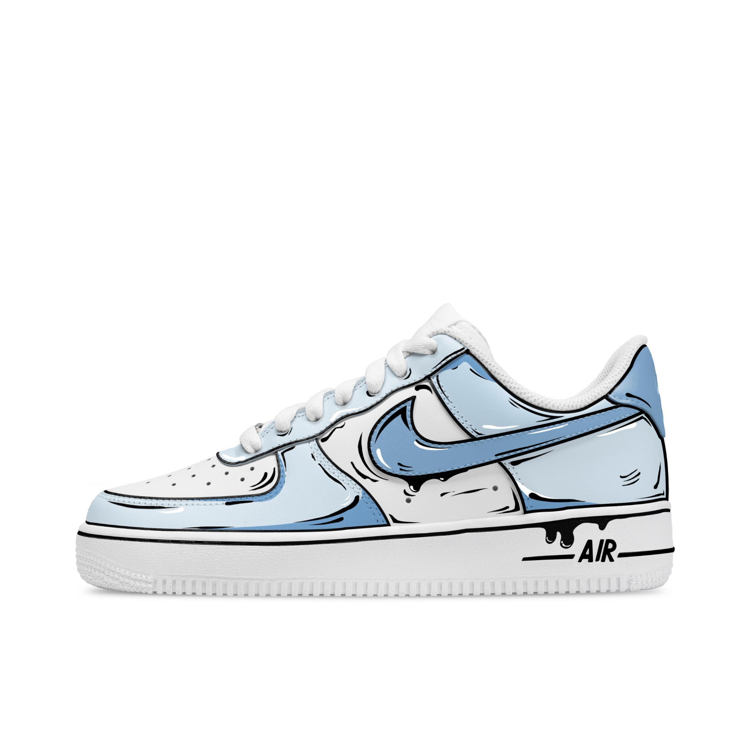 推荐商品：【定制球鞋】Nike Air Force 1 板鞋 舒适轻便防滑耐磨包裹性合成革防水复古简约增高 漫画天空