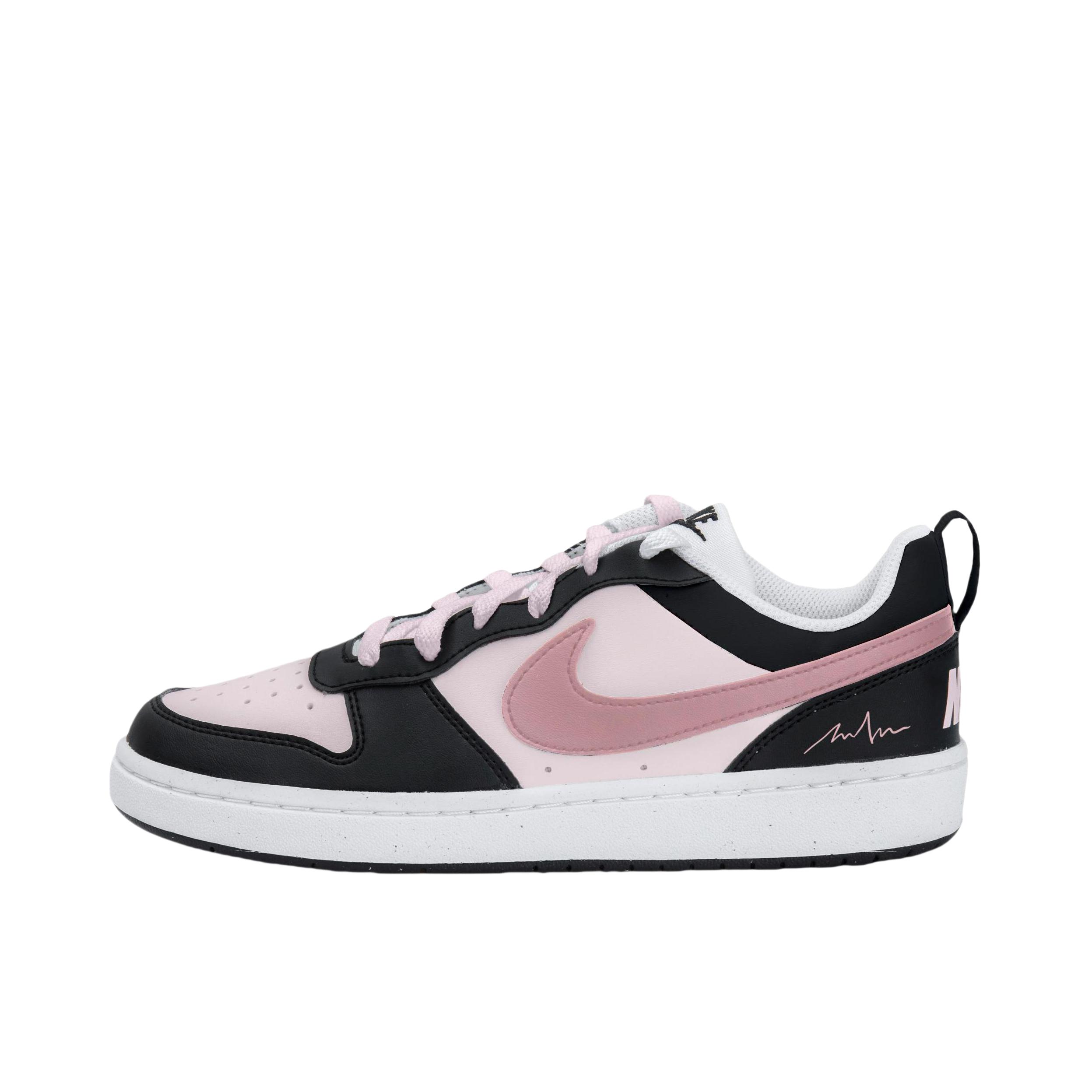 推荐商品：【定制球鞋】 Nike Court Borough 板鞋 防滑防水轻便减震手绘减龄做旧甜酷高街合成革甜妹包裹性复古婚鞋增高小白鞋薄底秋冬脏脏鞋 大童/霉霉黑粉