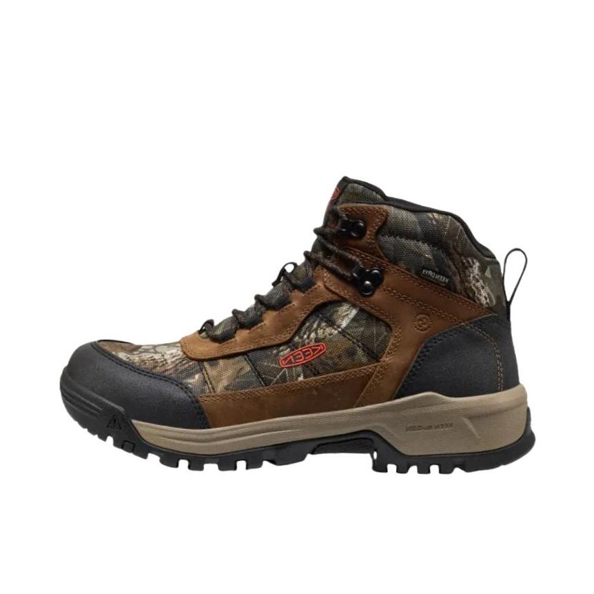 推荐商品：KEEN/科恩 Skokie 户外鞋 登山鞋 工装中筒迷彩 棕色/黑色