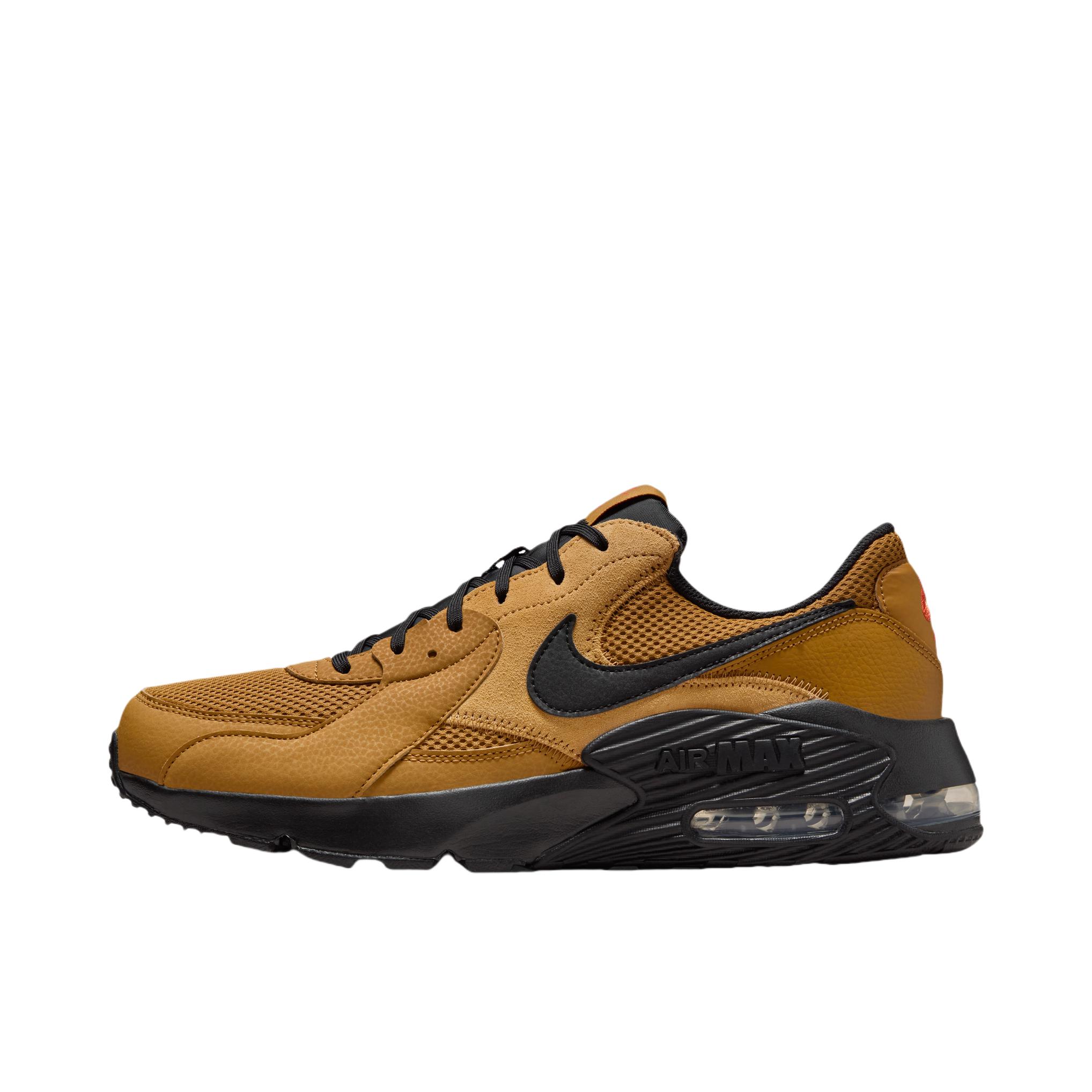 推荐商品：Nike Air Max Excee 跑鞋 防滑耐磨舒适缓震网面透气气垫复古支撑织物合成革圆头贴合抓地 麦黄色/黑色/太空粘土黄