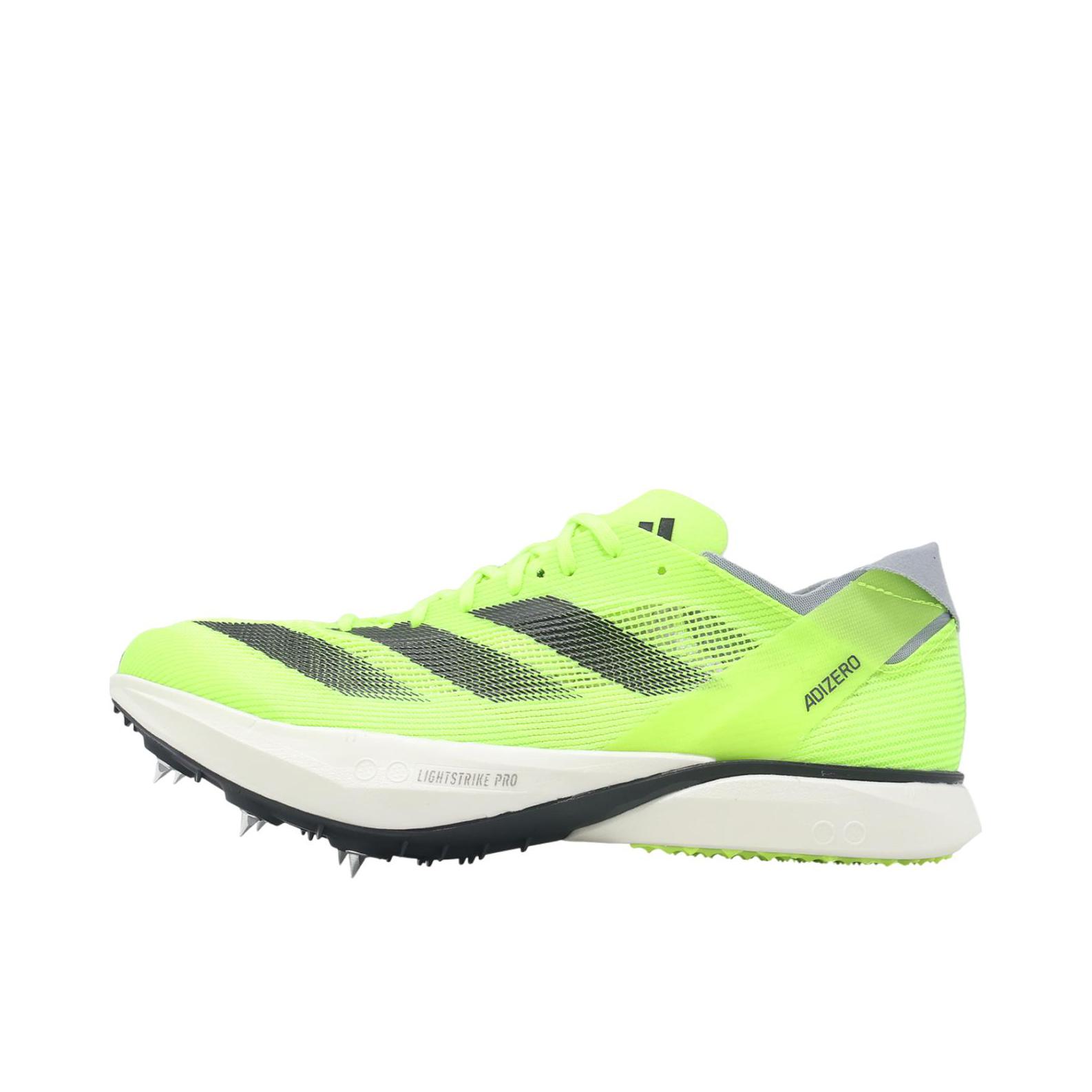推荐商品：adidas adiZero Avanti 跑鞋 防滑耐磨减震碳板织物田径竞速长跑 荧光绿