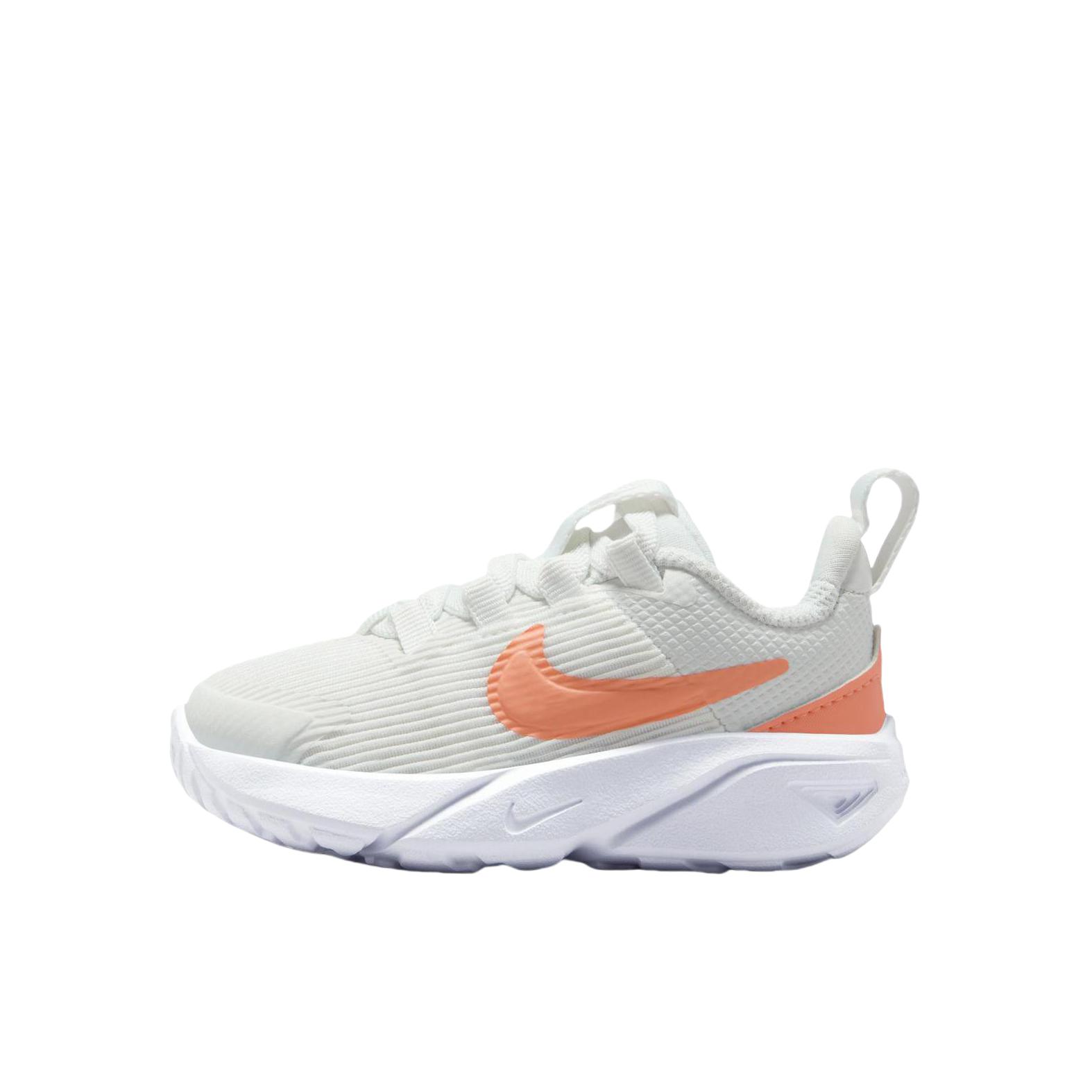 推荐商品：Nike  Star Runner 4  缓震回弹 舒适轻便 支撑 免系带 运动鞋儿童 跑步鞋 小童/山峰白/杏粉/白色/黑色