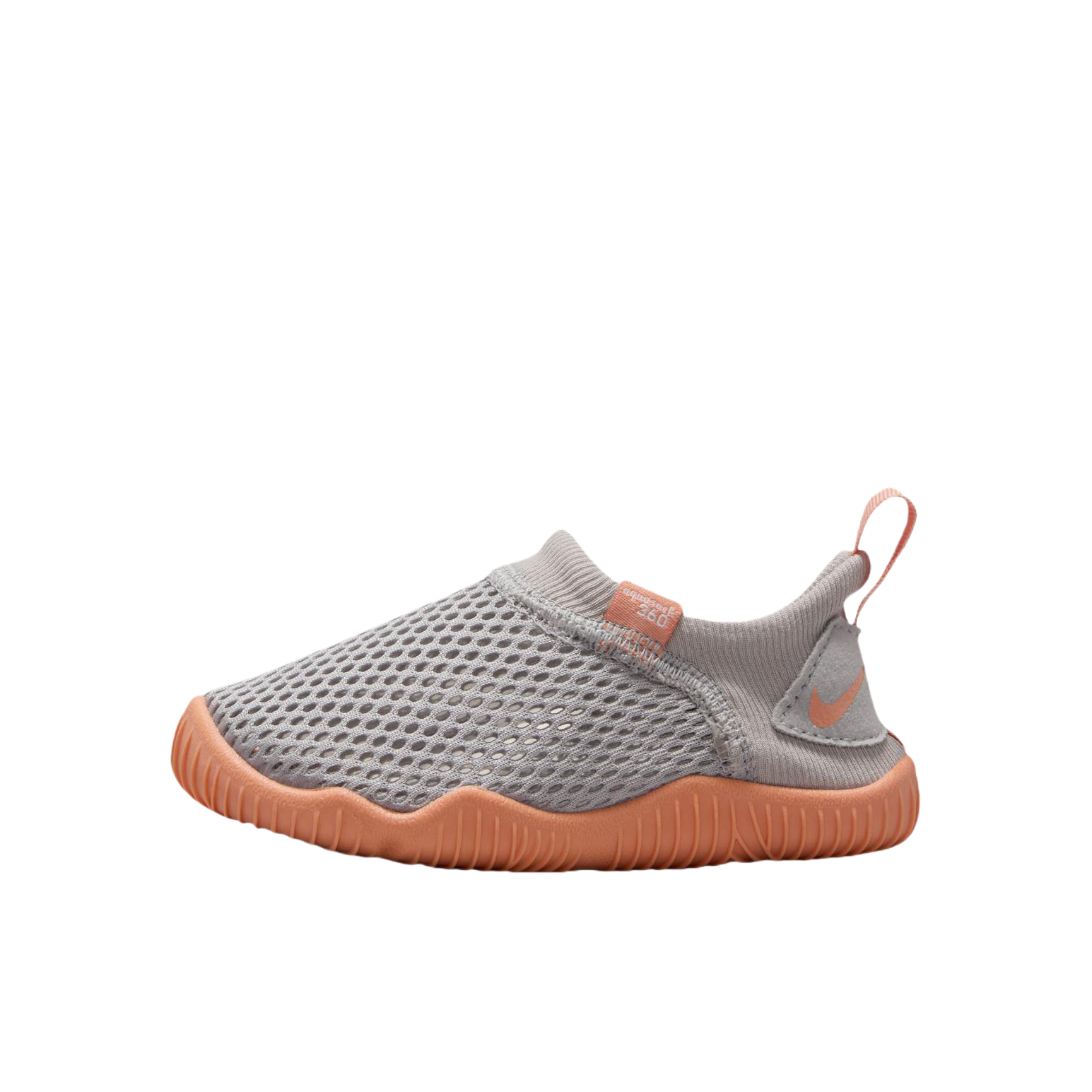 推荐商品：Nike Aqua Sock 360 缓震耐磨 轻便透气 防滑 网面 一脚蹬 运动鞋儿童 小童/浅银色/杏粉色