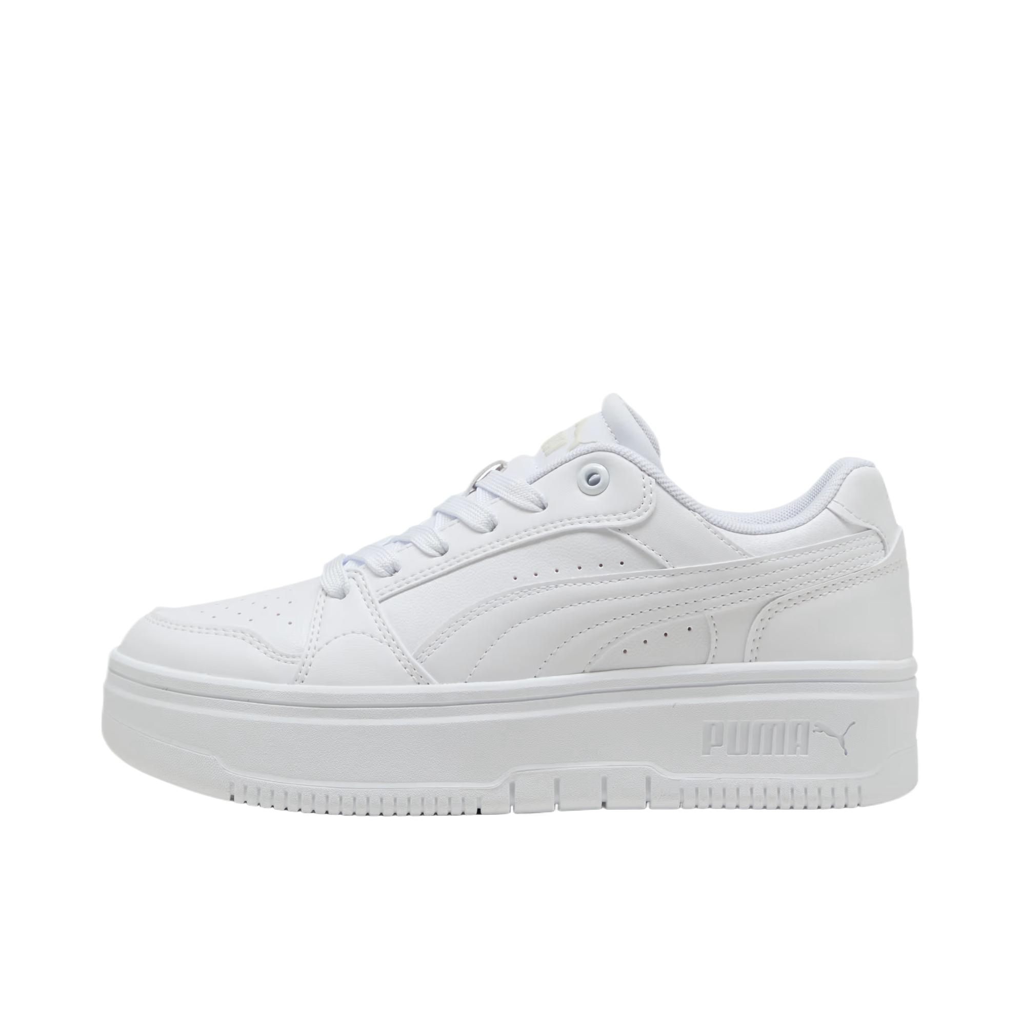 推荐商品：Puma/彪马 REBOUND FEMME LOW MEMOIRES 板鞋 透气复古增高厚底松糕鞋 女款/纯白色