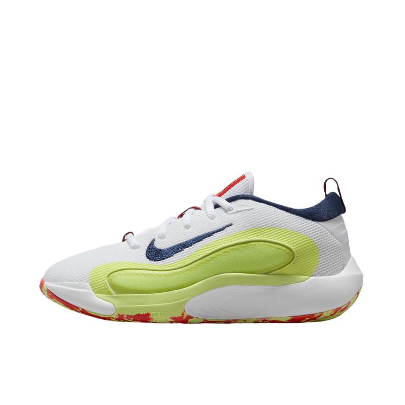 推荐商品：Nike IsoFly 舒适轻便 网面透气 缓震回弹 防滑耐磨 时尚百搭 篮球鞋 大童/白色/绿色
