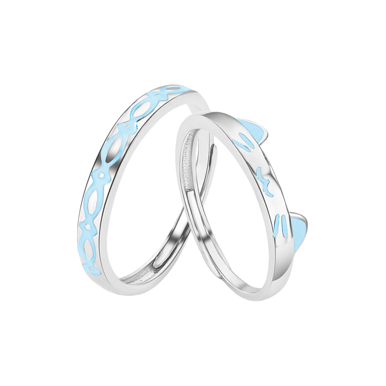 推荐商品：LUCA 猫鱼之恋足银情侣戒指 LAJZ1513