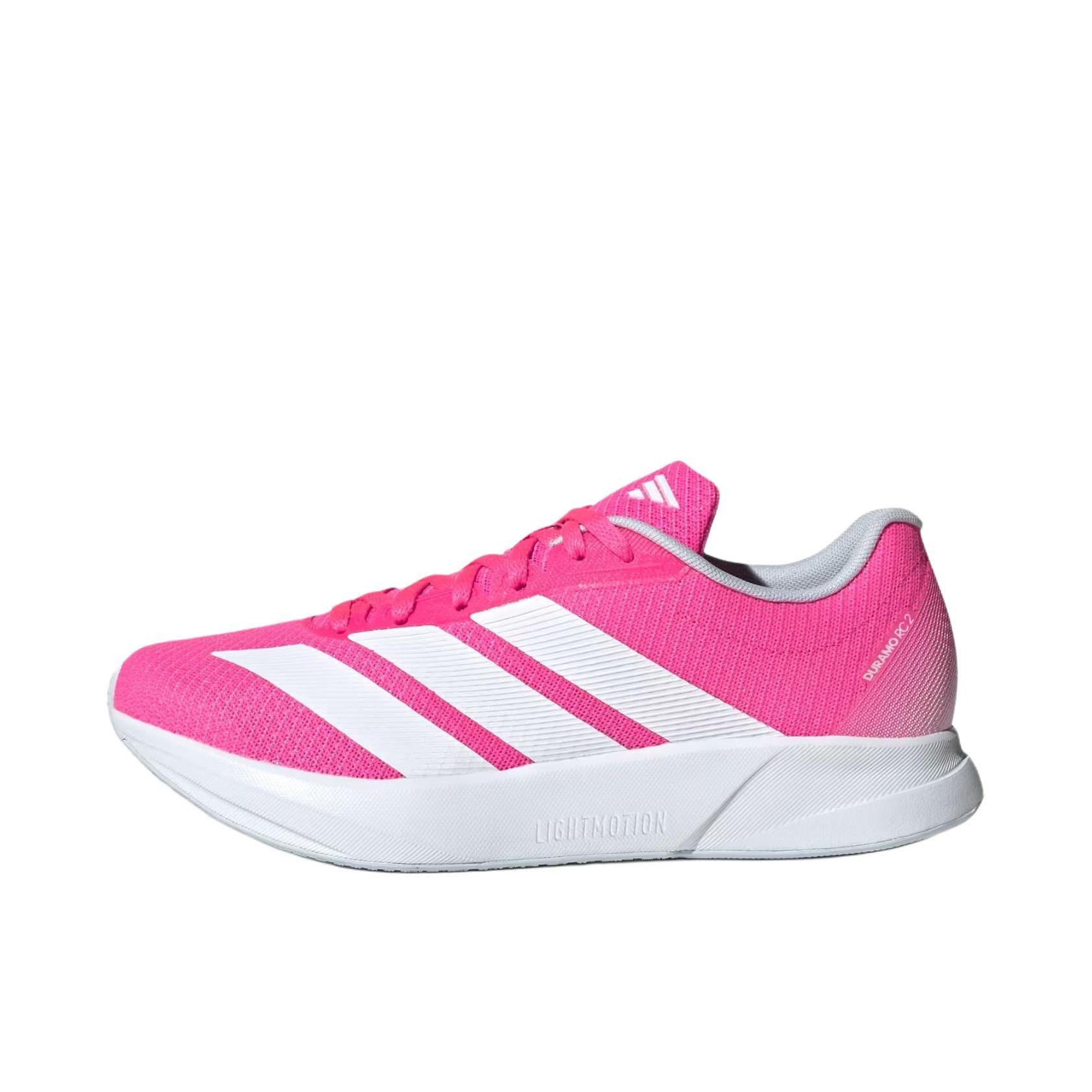 推荐商品：adidas Duramo RC 2 跑鞋 百搭舒适耐磨低帮备赛网面支撑训练缓震轻便防滑回弹排汗 明亮粉 