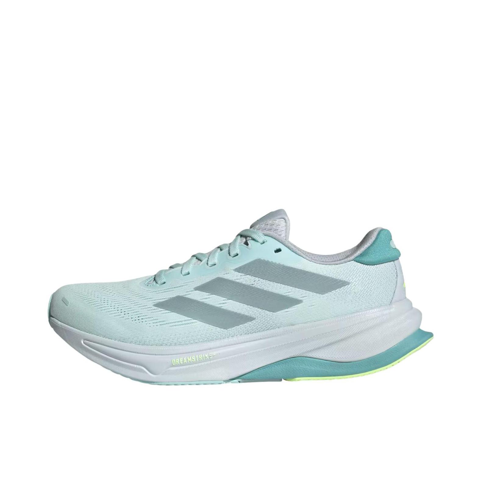 推荐商品：adidas Supernova Solution 2 跑鞋 防滑低帮厚底系带网布支撑减震 薄荷绿