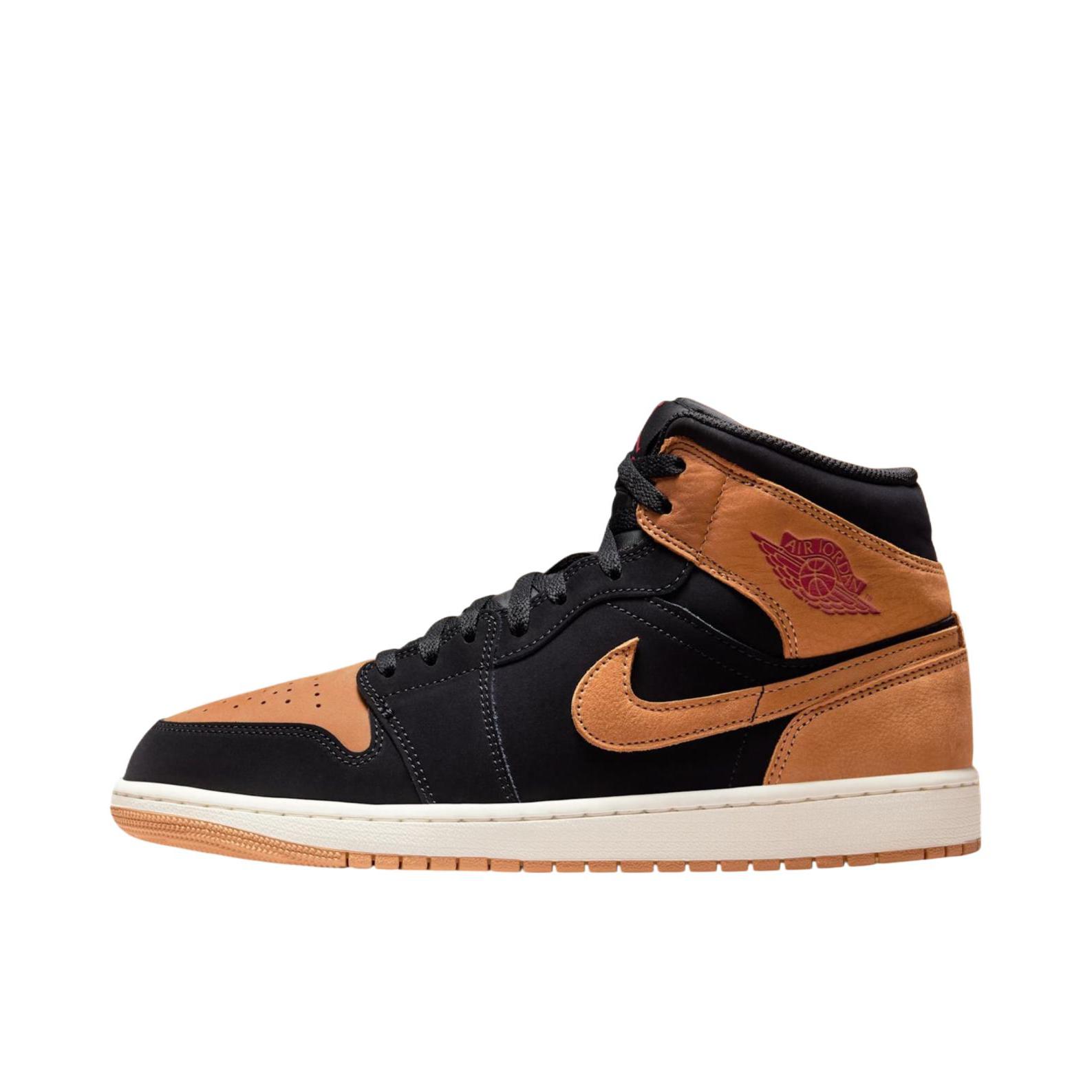 推荐商品：Air Jordan 1 板鞋 运动休闲鞋 复古潮流支撑合成革 黑色/浅棕色