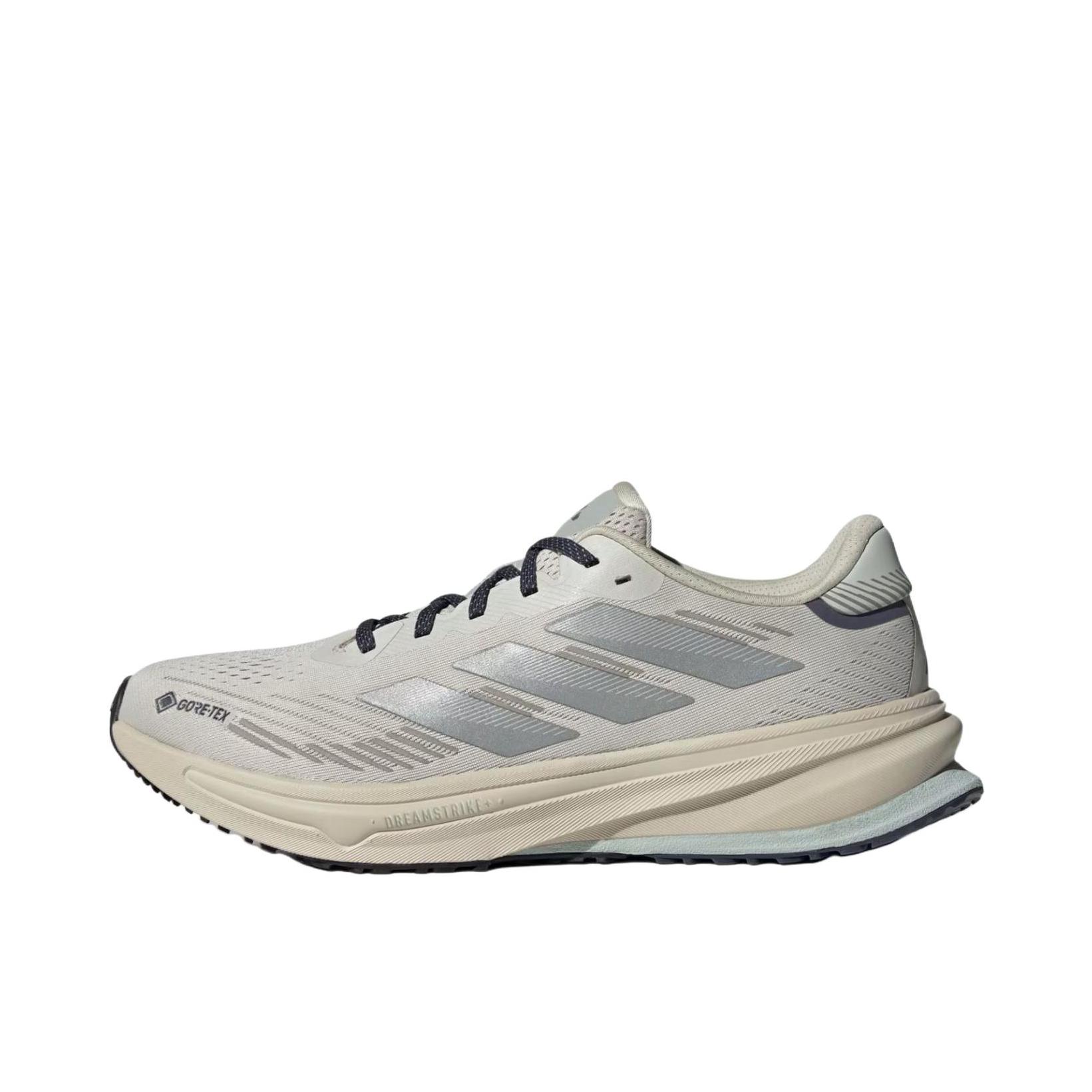 推荐商品：adidas SUPERNOVA Rise 2 跑鞋 缓震回弹稳定透气防滑耐磨防水支撑轻便贴合柔弹 米色/灰色