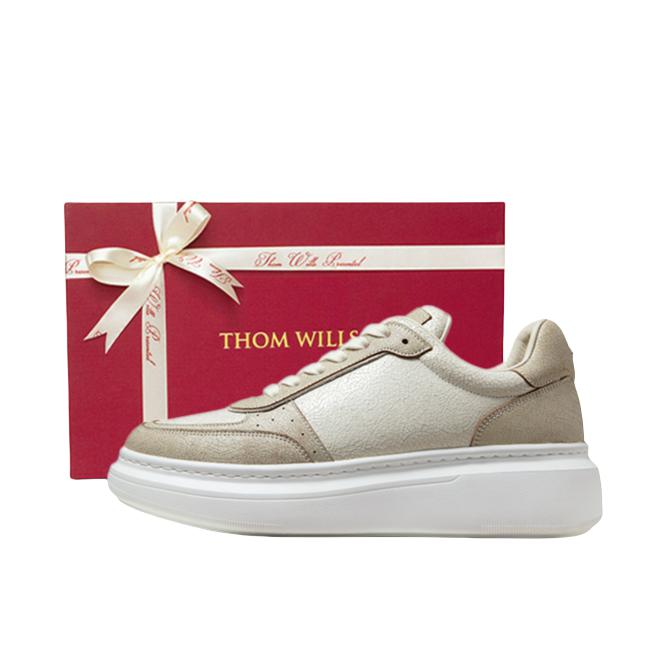 推荐商品：Thom Wills 增高 真皮 增高 系带 板鞋 G863 礼盒款/加绒款/女款/卡其色
