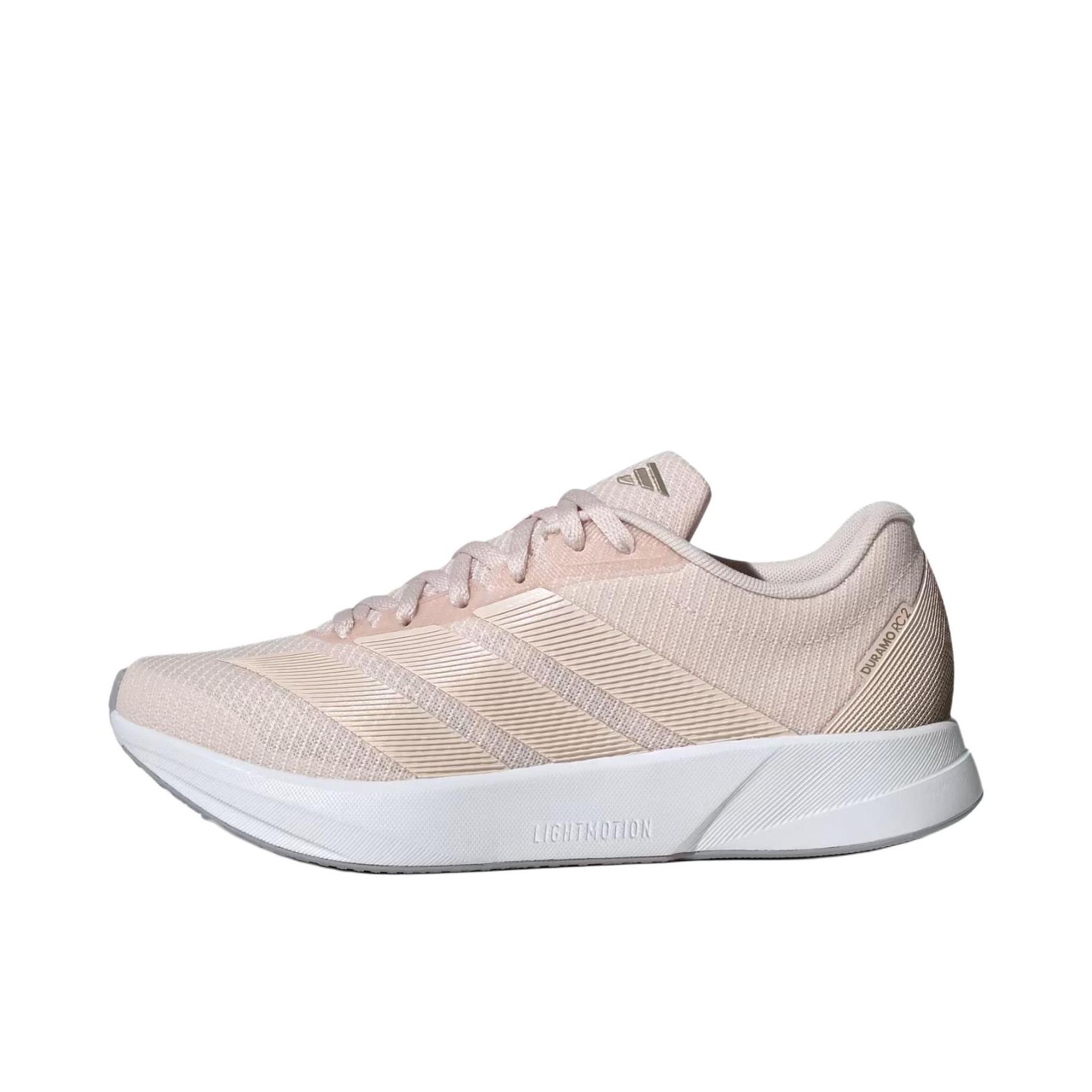 推荐商品：adidas Duramo Rc 跑鞋 织物轻盈减震防滑耐磨网布透气支撑 男款/浅粉色