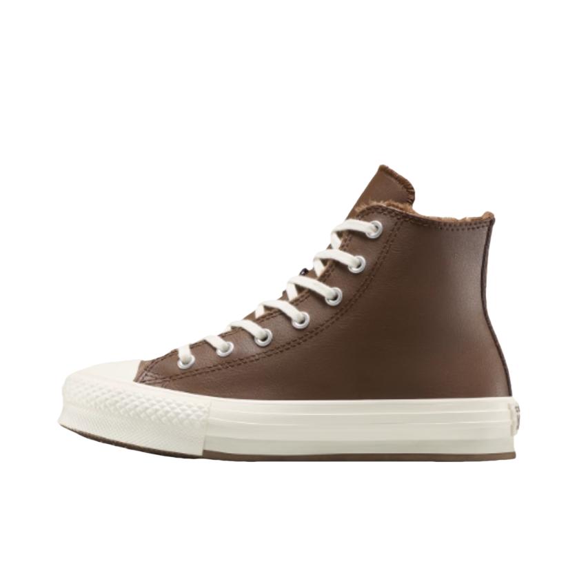 推荐商品：Converse/匡威 Chuck Taylor All Star Lift 帆布鞋 简约复古经典防滑耐磨舒适厚底圆头甜酷贴合松糕底流光风 大童/棕色