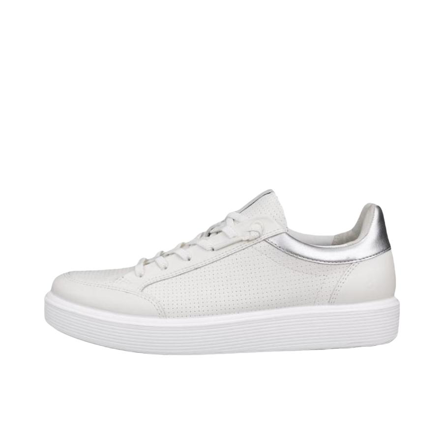 推荐商品：ECCO/爱步 SOFT 60 板鞋 皮革休闲低帮厚底 女款/白色