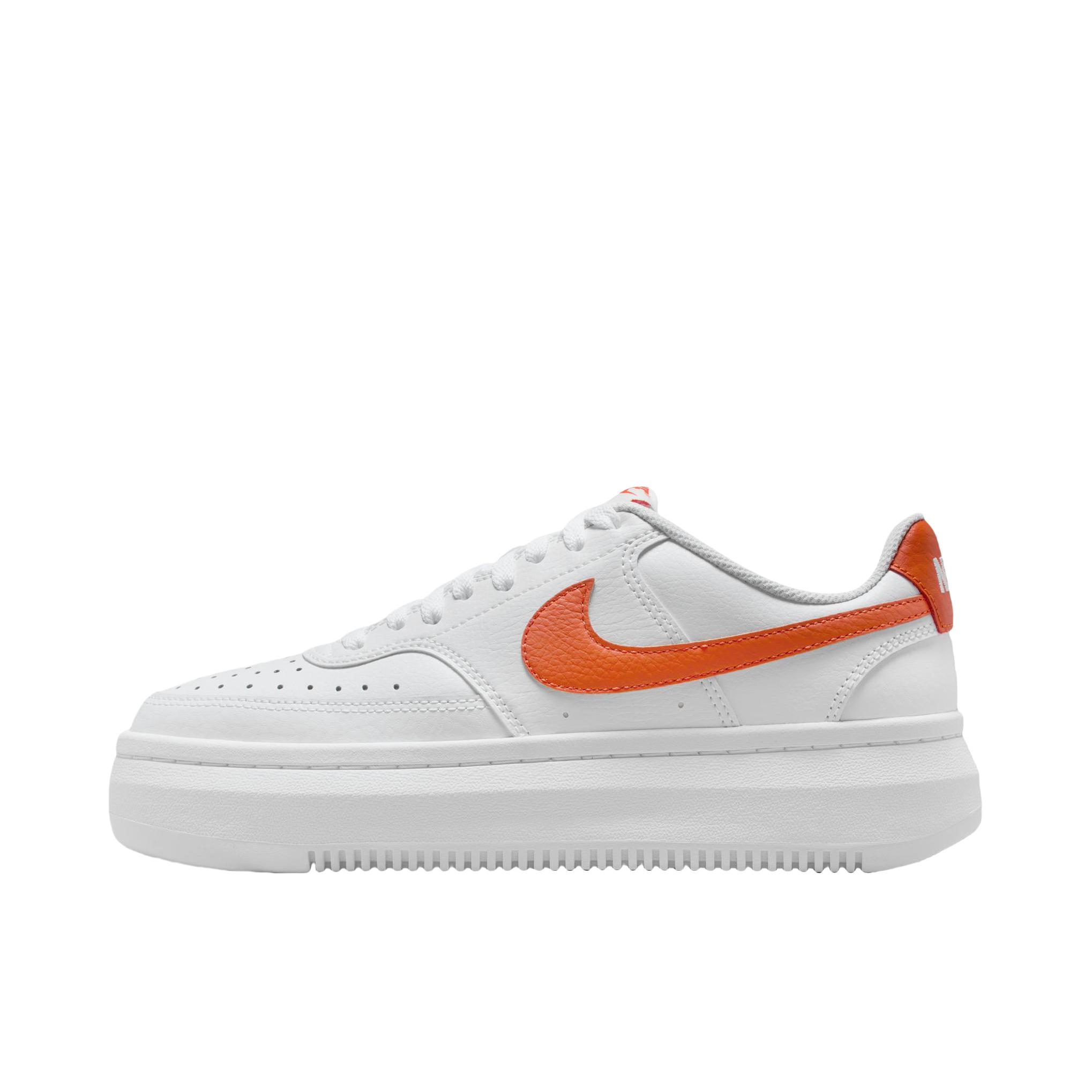 推荐商品：Nike Court Vision 1 Alta 板鞋 缓震舒适轻便耐磨厚底增高 白色/篝火橙