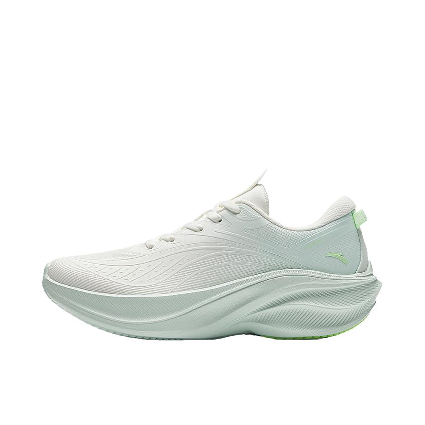 推荐商品：安踏 叶子5 跑鞋 缓震软底增高轻质轻便回弹健身跳绳训练防泼水 革面/象牙白/浅曦绿