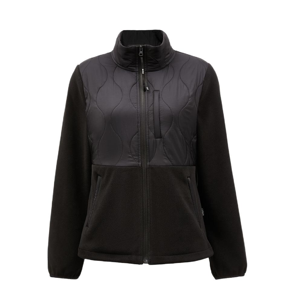 推荐商品：NBA ATELIER 防风保暖加厚摇粒绒立领抓绒衣 女装 A24409010 玛瑙黑