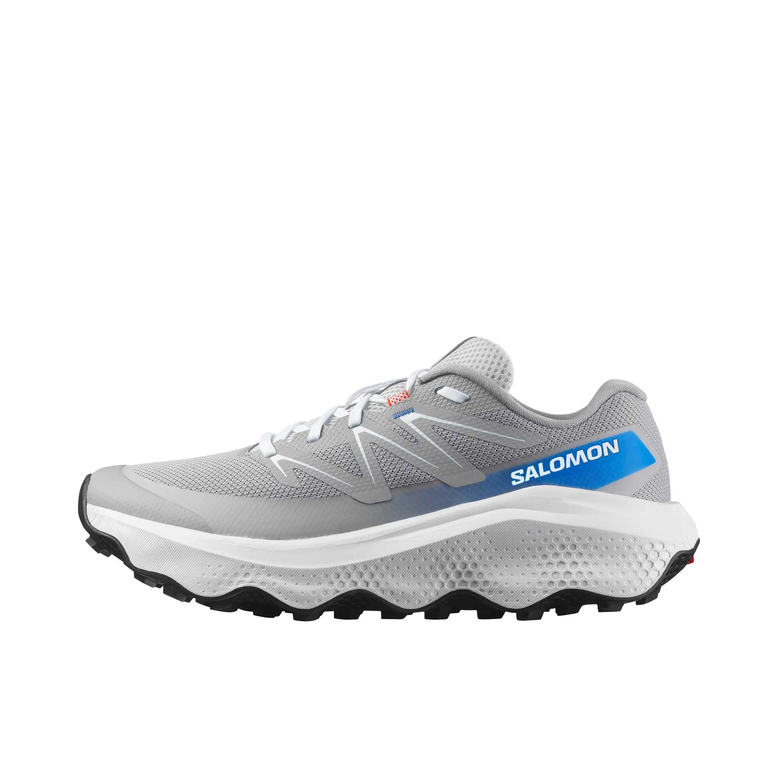 推荐商品：Salomon/萨洛蒙 ULTRA FLOW 2 跑鞋 轻量户外防水缓震 合金色/白色/法国蓝色