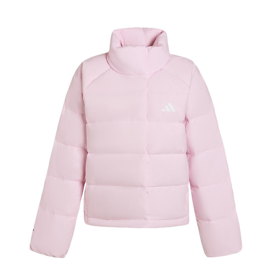 推荐商品：Adidas/阿迪达斯 W HELIONIC RLX防风拒水加厚暖芯连帽长袖羽绒服 女装 KH3976 清澈粉