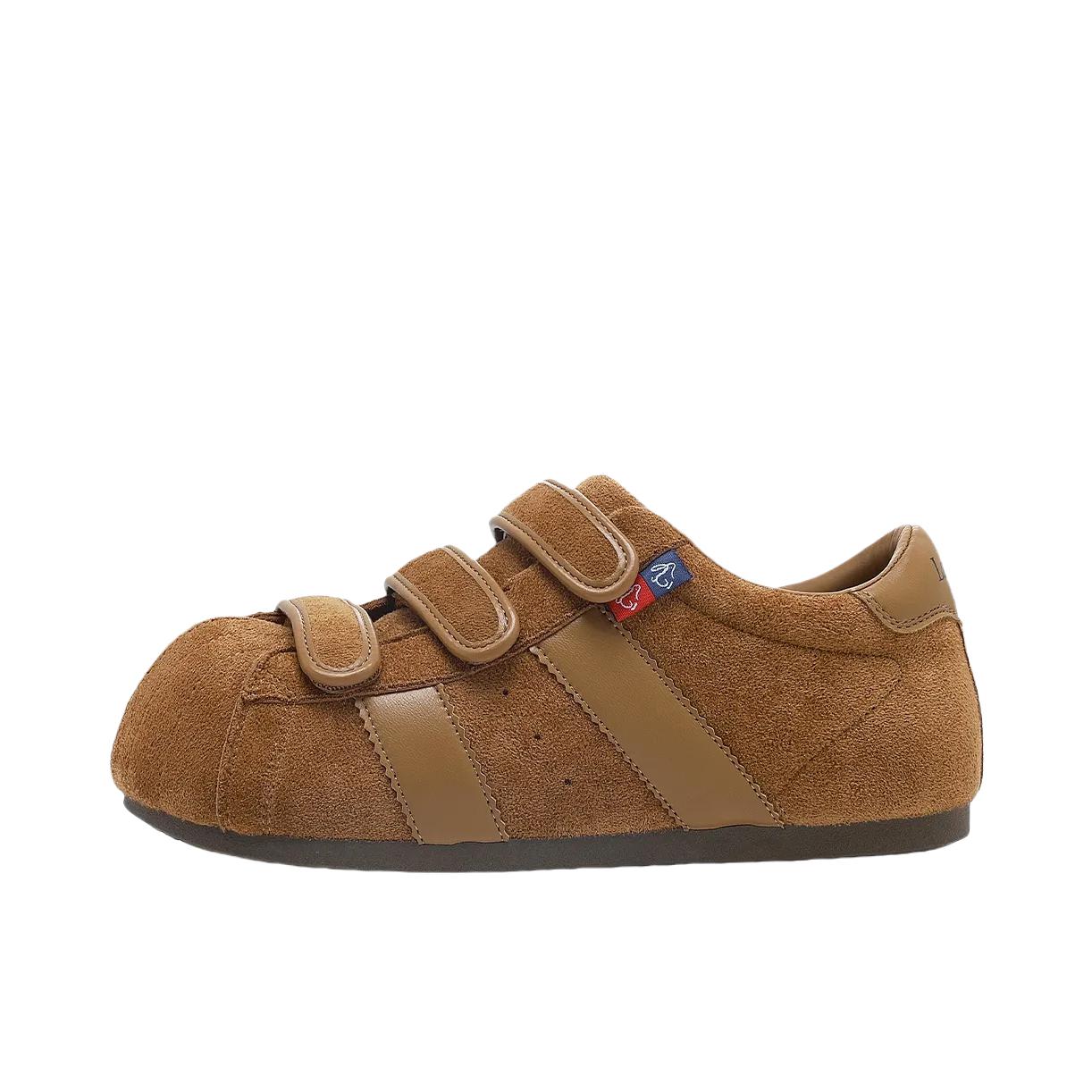 推荐商品：La Chapelle/拉夏贝尔 板鞋 魔术贴增高休闲 LA-FYT395 女款/驼色