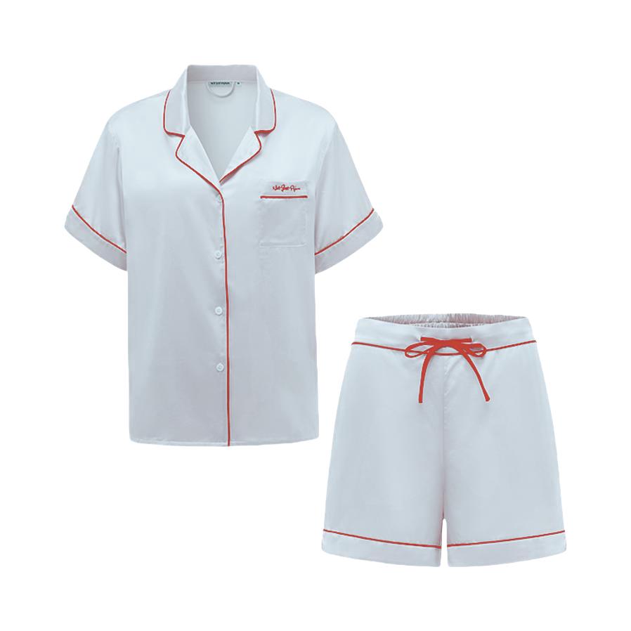 推荐商品：Not just pajama 短款真丝爱心后领短袖睡衣 女装 H02ARS125 基础色