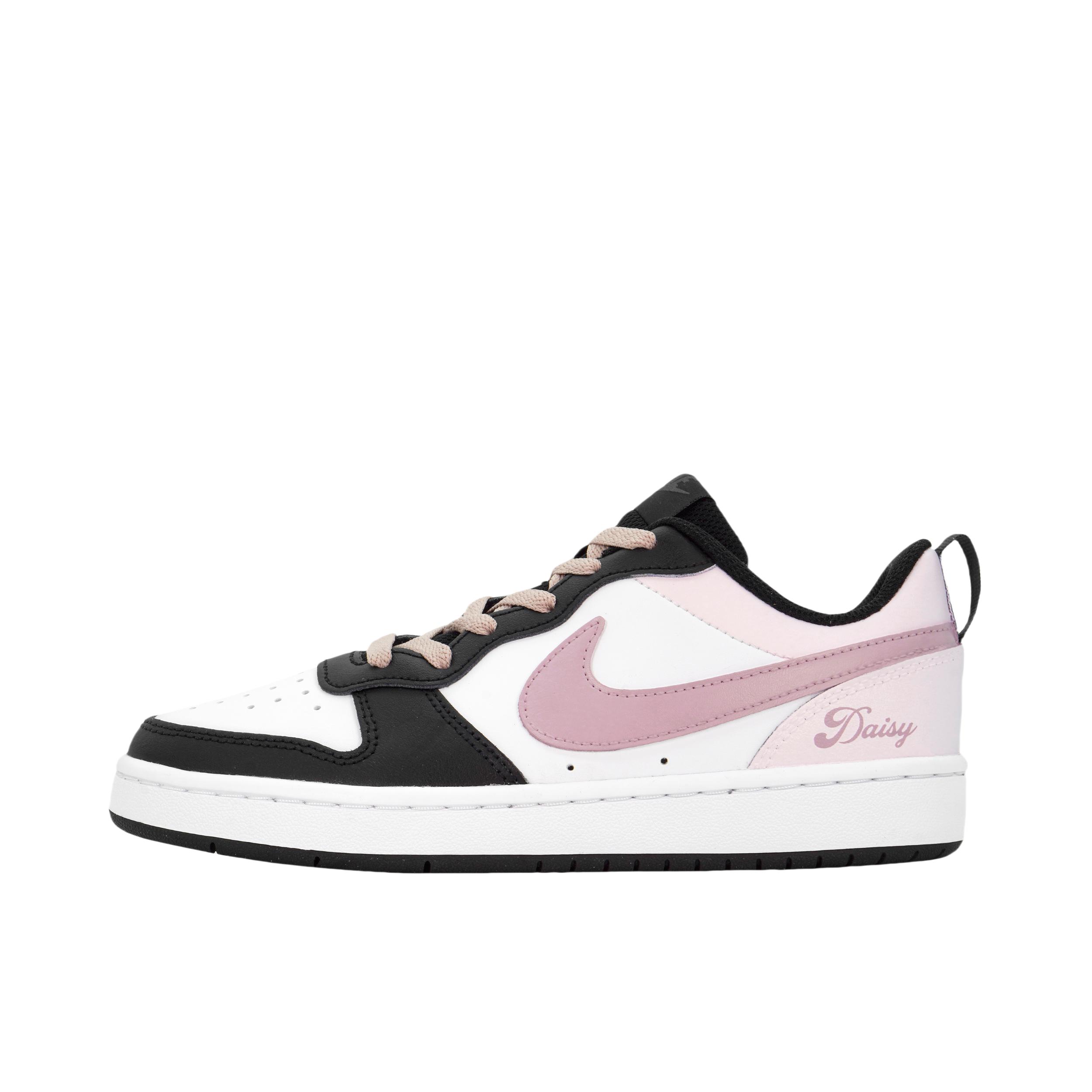 推荐商品：【定制球鞋】 Nike Court Borough 板鞋 防滑防水轻便减震手绘减龄做旧甜酷高街合成革甜妹包裹性复古婚鞋增高小白鞋薄底秋冬脏脏鞋 女款/初恋日记