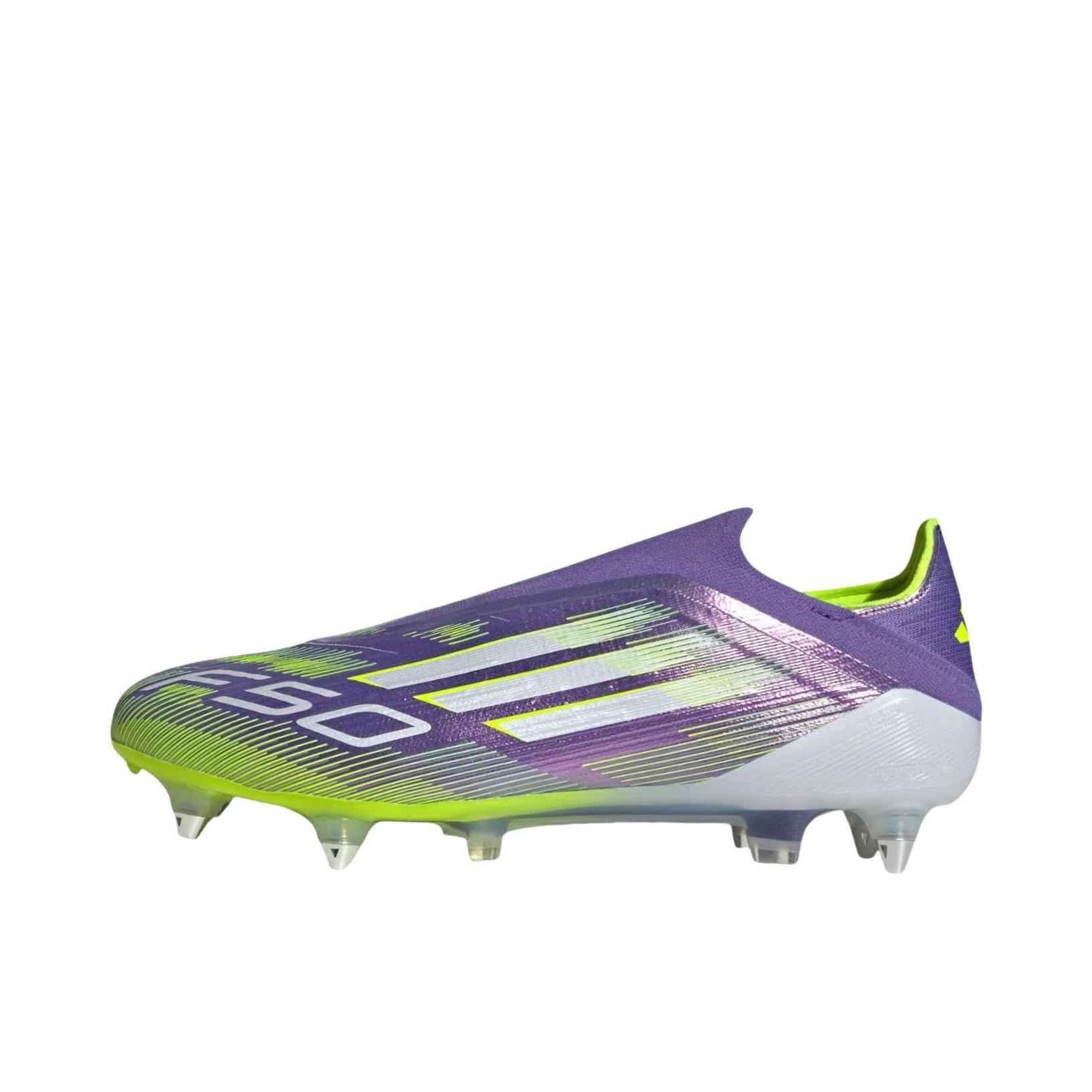推荐商品：adidas F50 Elite FG 足球鞋 顶级胶质长钉天然硬草地耐用支撑 紫色/荧光黄