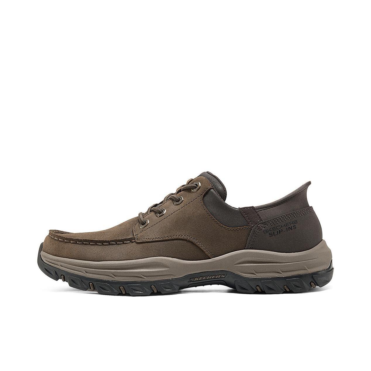 推荐商品：Skechers/斯凯奇 圆头 松紧带 舒适透气 减震耐磨 复古百搭 运动休闲鞋 205286 深棕色